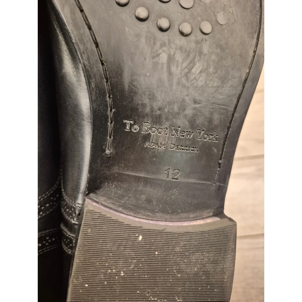 To‎ Boot New York Adam Derrick Mens Black Leather Brogue Medallion Oxfords Sz 12